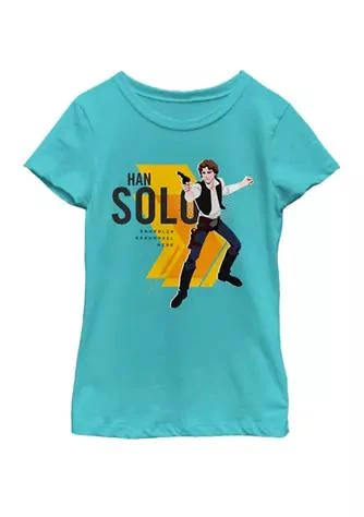 商品Star Wars|Wars  Girls 7 16 Galaxy Of Adventures Han Solo Bold B1 Short Sleeve Graphic T Shirt,价格¥141,第1张图片