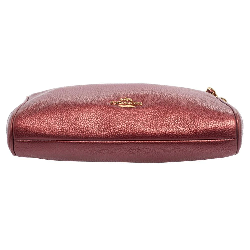 Coach Burgundy Leather Chain Baguette Bag 商品