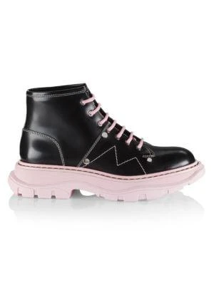 商品Alexander McQueen|Hybrid Leather Lace-Up Boots,价格¥2854,第1张图片