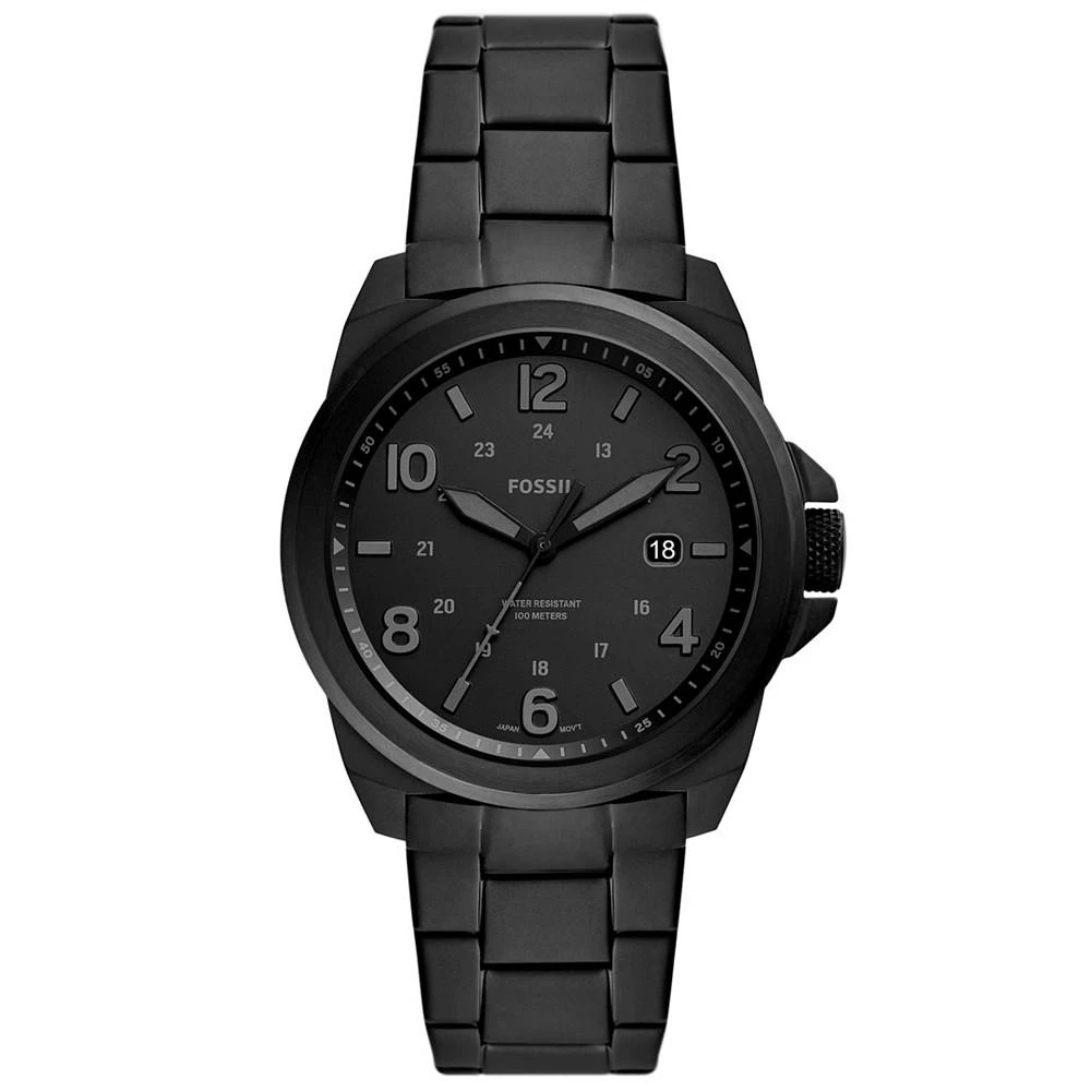 商品Fossil|Men's Bronson Black Stainless Steel Bracelet Watch, 40mm,价格¥842,第1张图片