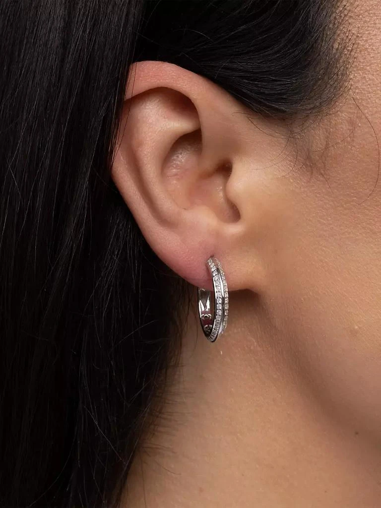 商品Sheryl Lowe|Sterling Silver &amp; 0.6 TCW Diamond Knife-Edge Hoop Earrings,价格¥10848,第2张图片详细描述