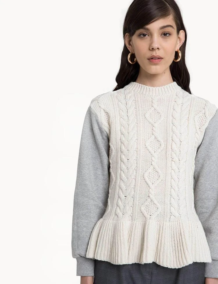 商品Pixie Market|Siena Cable Knit Sweatshirt Sleeve Top,价格¥864,第3张图片详细描述
