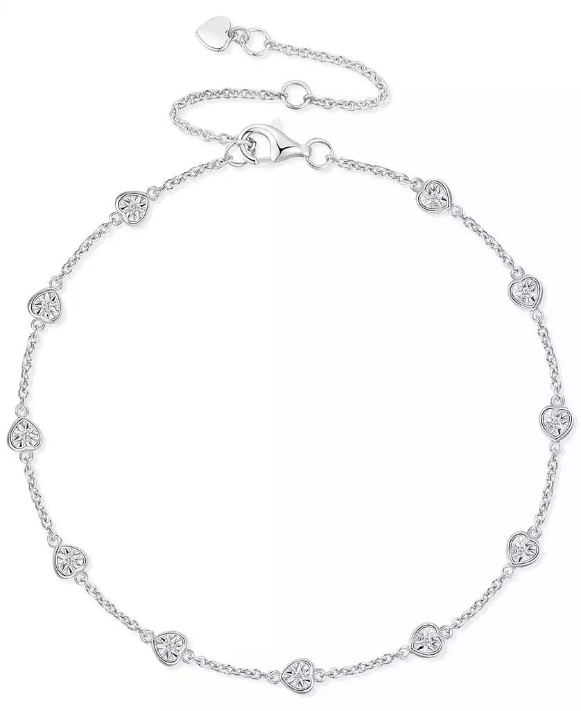 3-Pc. Set Diamond Heart Station Collar Necklace, Bracelet & Linear Drop Earrings (1/5 ct. t.w.) in Sterling Silver 商品