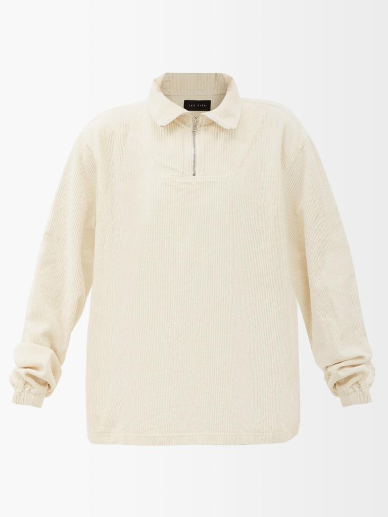 商品Les Tien|Yacht corduroy half-zip sweatshirt,价格¥974,第1张图片