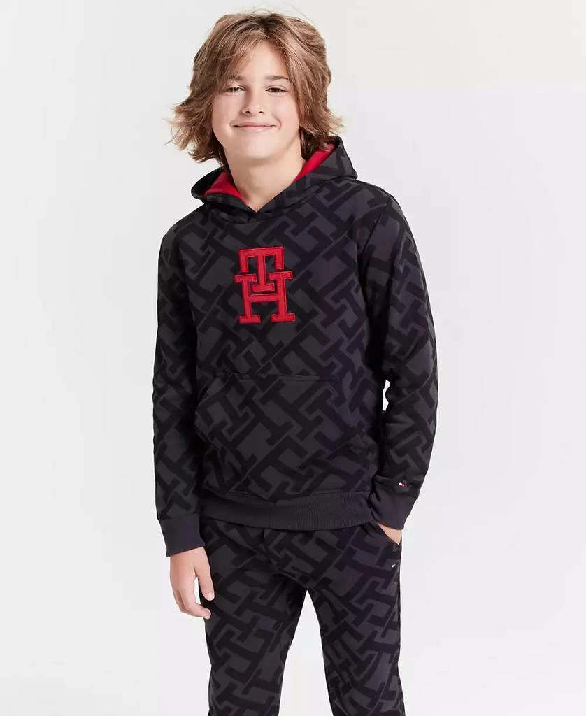 商品Tommy Hilfiger|Toddler and Little Boys Allover Print Soft Fleece Hoodie,价格¥150,第1张图片