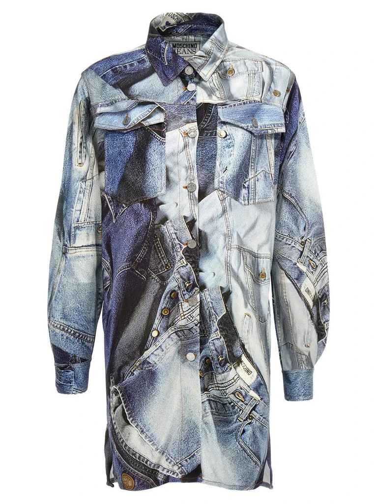 商品MO5CH1NO JEANS|MO5CH1NO JEANS Trompe l'oeil denim shirt,价格¥3132,第1张图片