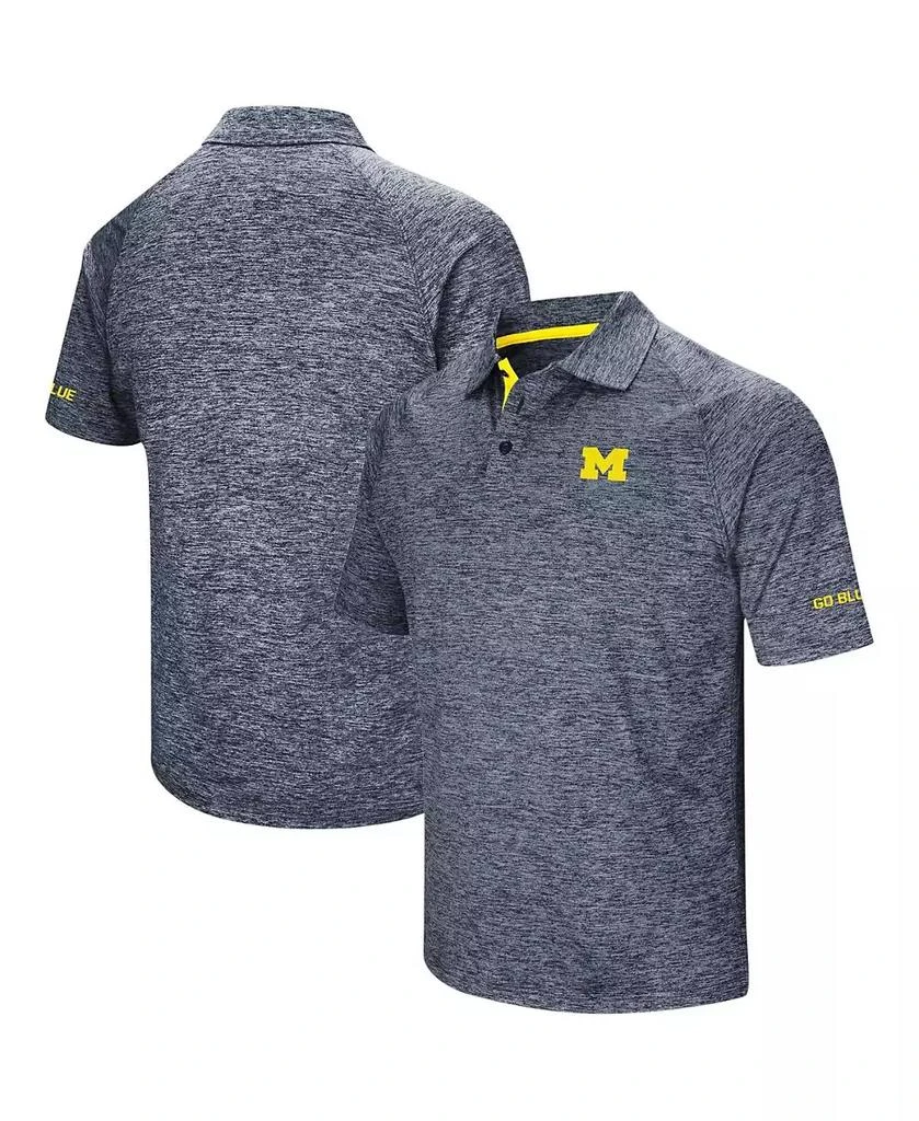 商品Colosseum|Men's Navy Michigan Wolverines Big and Tall Down Swing Polo Shirt,价格¥376,第1张图片