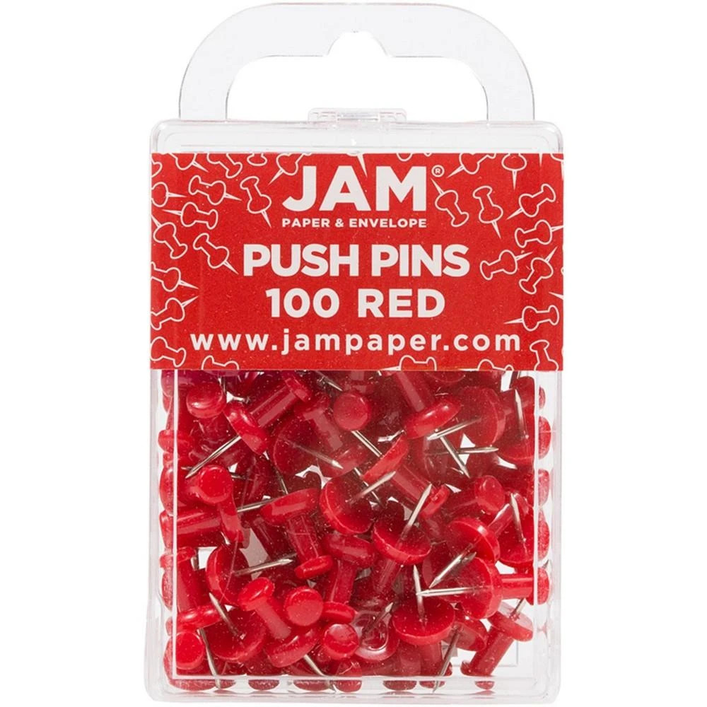 商品JAM Paper|Colorful Push Pins - Pushpins - 100 Per Pack,价格¥83,第1张图片