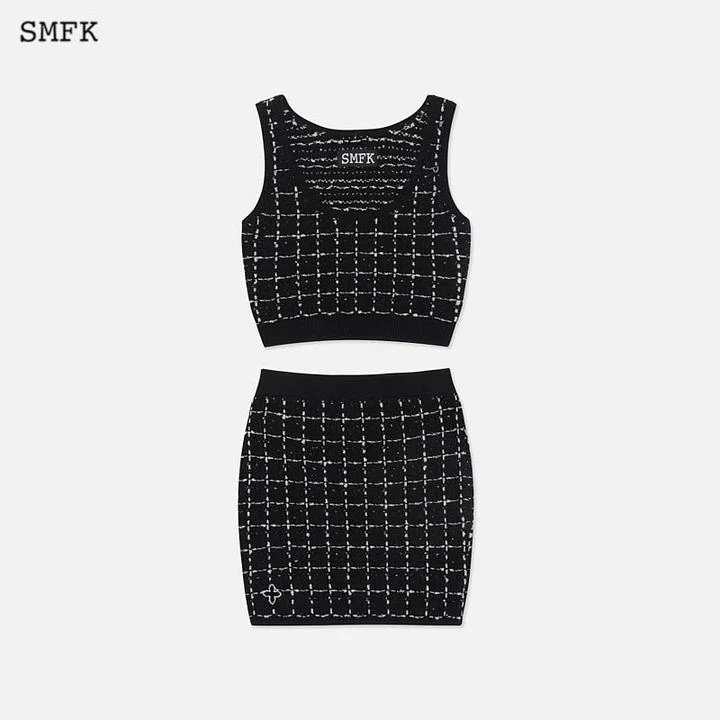商品SMFK|SMFK WOMEN WHITE GRASSLAND TWEED KNITTED SUIT SET,价格¥1651,第5张图片详细描述