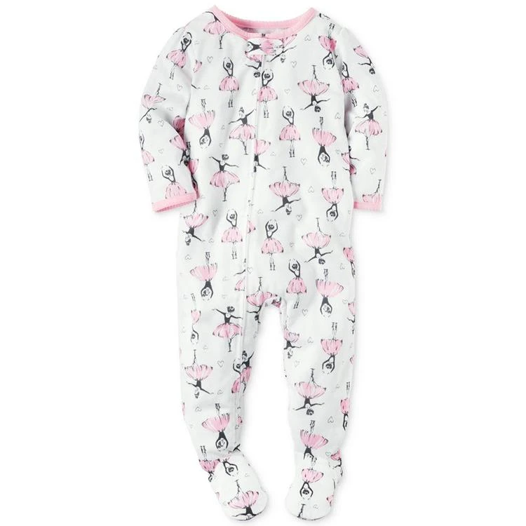 商品Carter's|女婴1-Pc. Ballerina-Print Footed Pajamas, Baby Girls (0-24 months),价格¥58,第2张图片详细描述