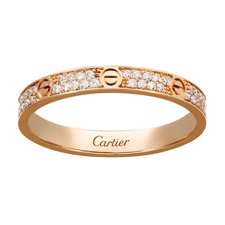 商品[国内直发] Cartier|CARTIER卡地亚 LOVE系列 钻石 18K玫瑰金 戒指 女款 玫瑰金色,价格¥24339,第1张图片
