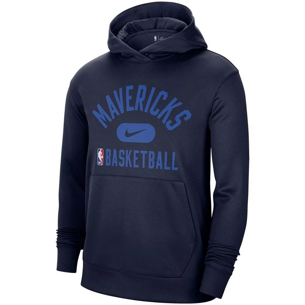 商品NIKE|Men's Navy Dallas Mavericks 2021-2022 Spotlight On Court Performance Practice Pullover Hoodie,价格¥524,第2张图片详细描述