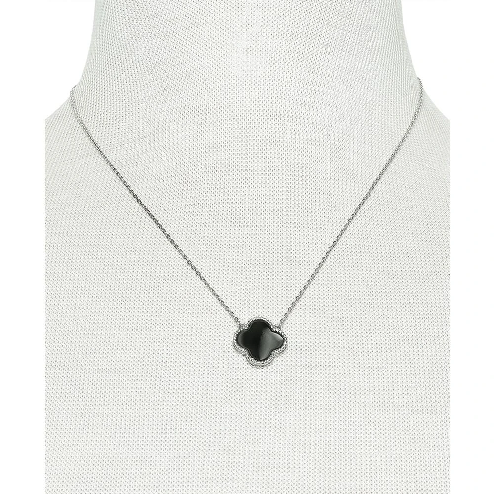 商品Belle de Mer|Mother-of-Pearl Clover Pendant Necklace in Sterling Silver, 16" + 2" extender (Also in Onyx), Created for Macy's,价格¥663,第2张图片详细描述