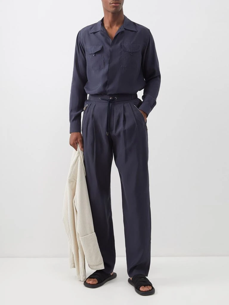 商品Giorgio Armani|Zip-pocket lyocell-blend poplin trousers,价格¥3794,第2张图片详细描述