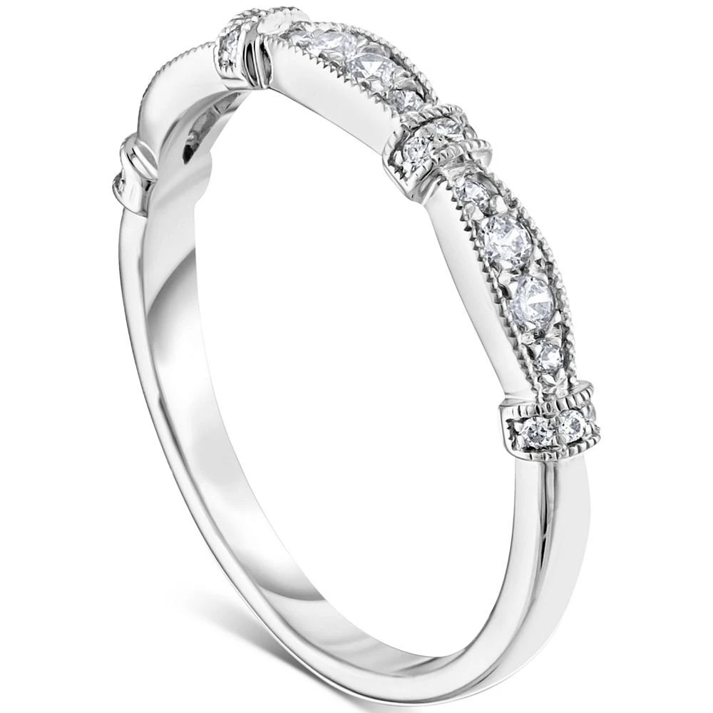 商品Macy's|Diamond Anniversary Band (1/5 ct. t.w.) 14k White Gold,价格¥6877,第4张图片详细描述