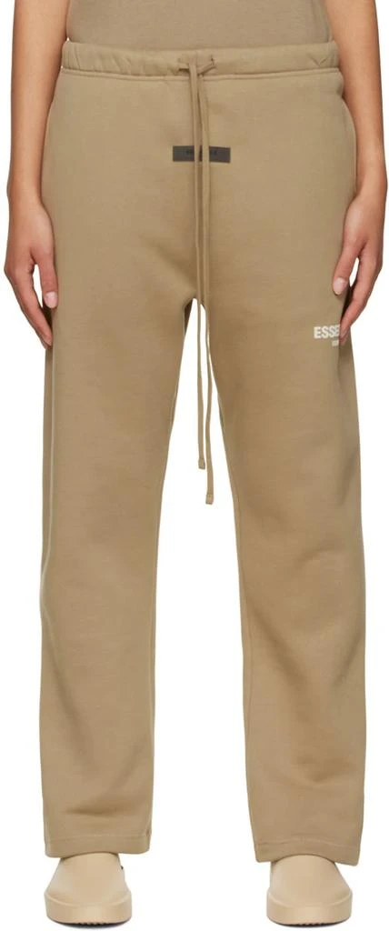 商品Essentials|Tan Cotton Lounge Pants,价格¥726,第1张图片