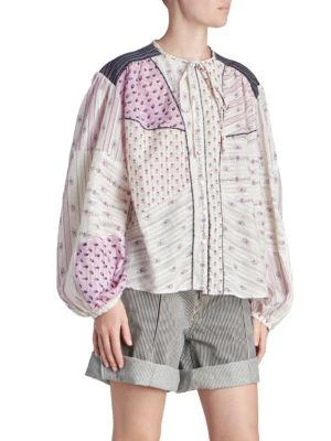 商品Isabel Marant|Fazenia Patchwork Blouse,价格¥1738,第3张图片详细描述