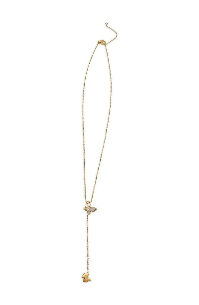 商品ADORNIA|14K Yellow Gold Plated Butterfly Lariat Pendant Necklace,价格¥151,第2张图片详细描述