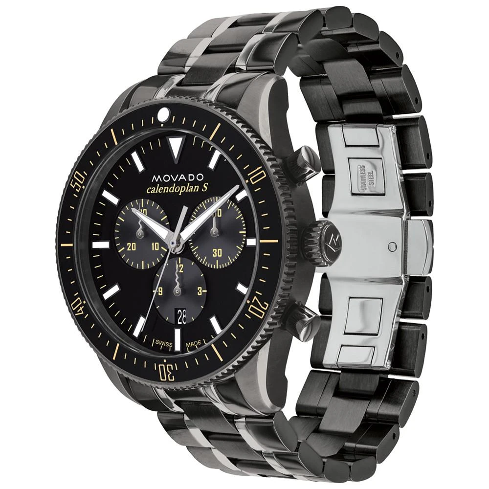 商品Movado|Men's Heritage Ionic Plated Gray Steel Bracelet Watch 42mm,价格¥6719,第2张图片详细描述