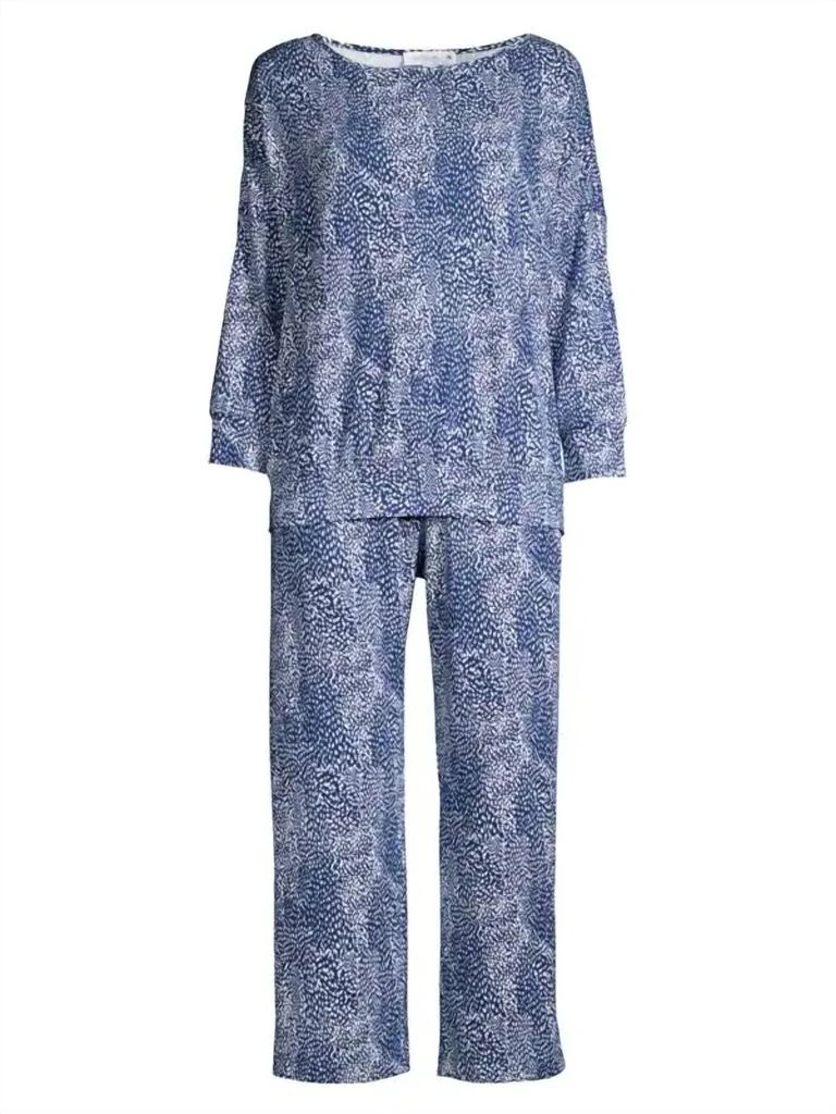 商品In Bloom|Piper Collection Pajama Set In Blue Print,价格¥352,第1张图片详细描述