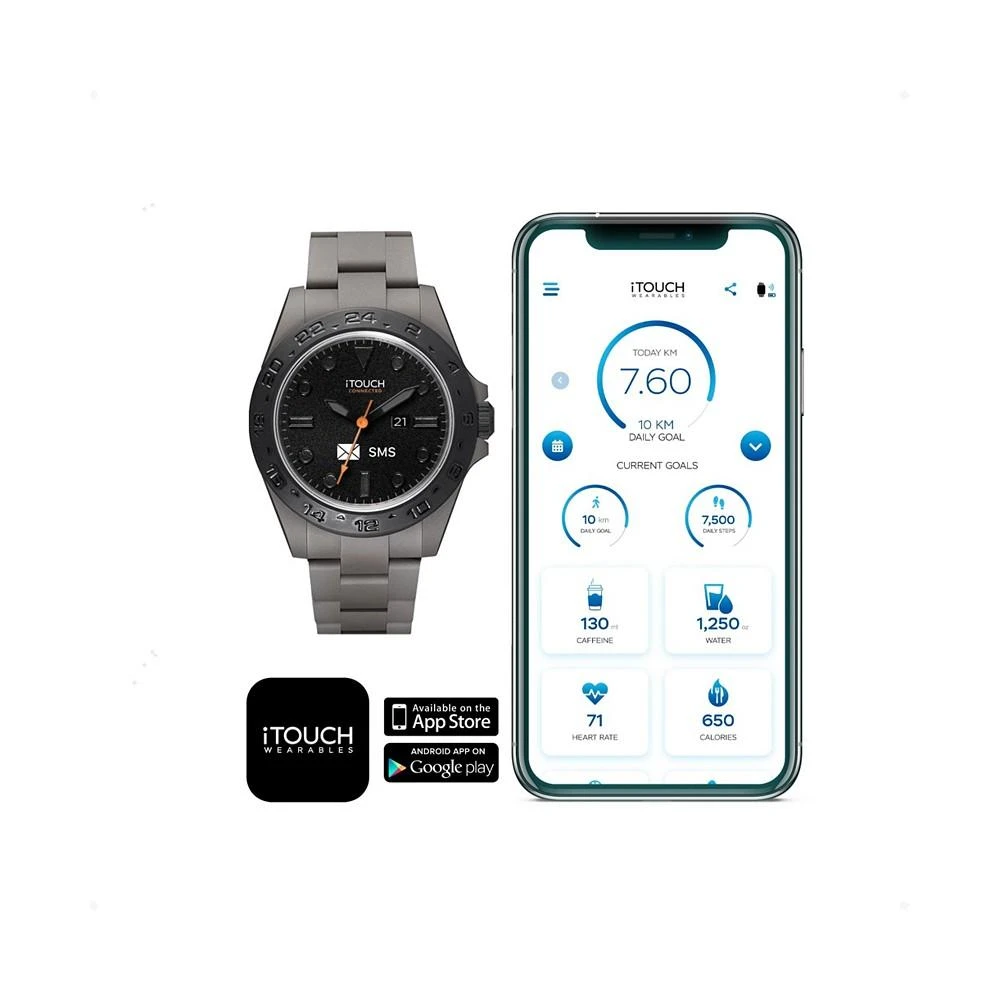 Connected Men's Hybrid Smartwatch Fitness Tracker: Gray Case with Gray Acrylic Strap 42mm 商品