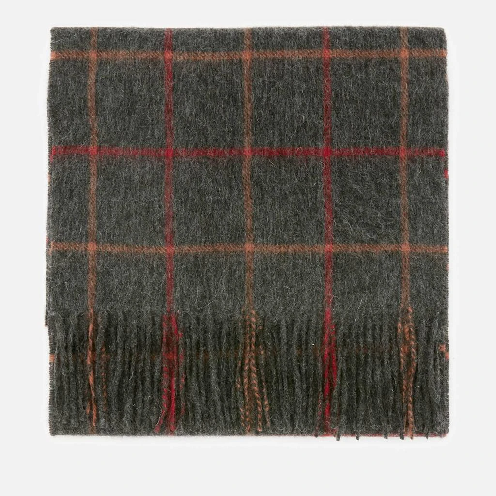 商品Barbour|Barbour Heritage Men's Tattersall Lambswool Scarf - Charcoal/Red,价格¥274,第2张图片详细描述