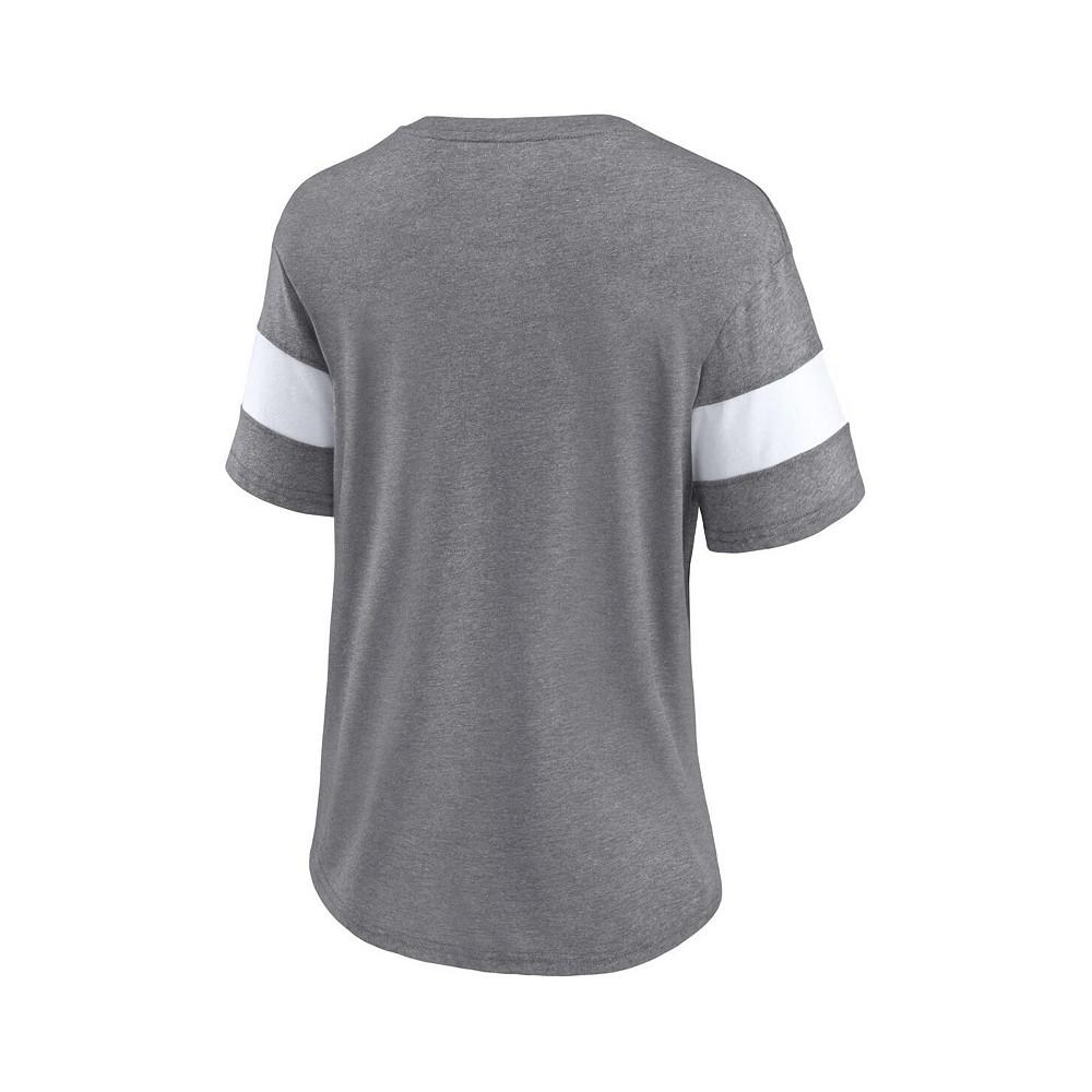 District DM1190L Women's Perfect Blend V-Neck Tee - Heathered Royal...