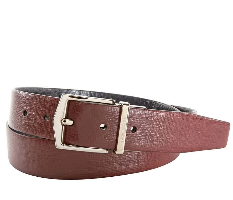 商品Burberry|Burberry Mens Belts London Leather in Burgundy/Black,价格¥1460,第1张图片