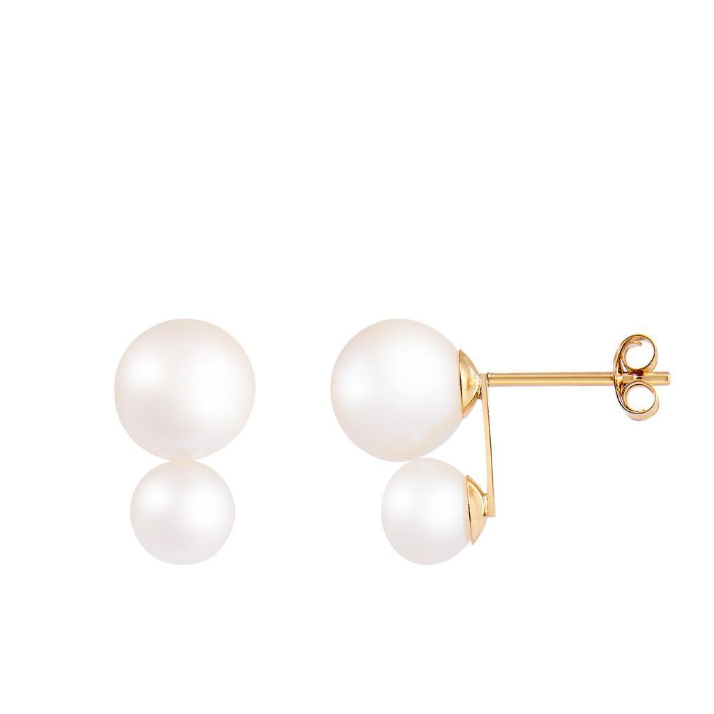 商品Splendid Pearls|14k Yellow Gold 5-5.5mm, 7-7.5mm Pearl Earrings,价格¥1283,第1张图片