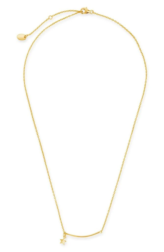 商品Sterling Forever|14K Gold Plated Sterling Silver Curved Bar & Star Charm Pendant Necklace,价格¥224,第2张图片详细描述