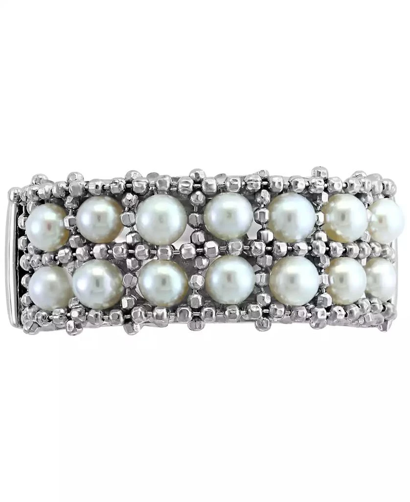 商品Effy|EFFY® Cultured Freshwater Pearl (3-1/2mm) Cluster Ring in Sterling Silver,价格¥4863,第2张图片详细描述