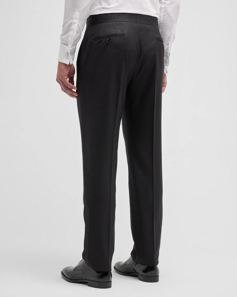 商品Giorgio Armani|Men's Tonal Wool-Blend Tuxedo Pants,价格¥4271,第4张图片详细描述