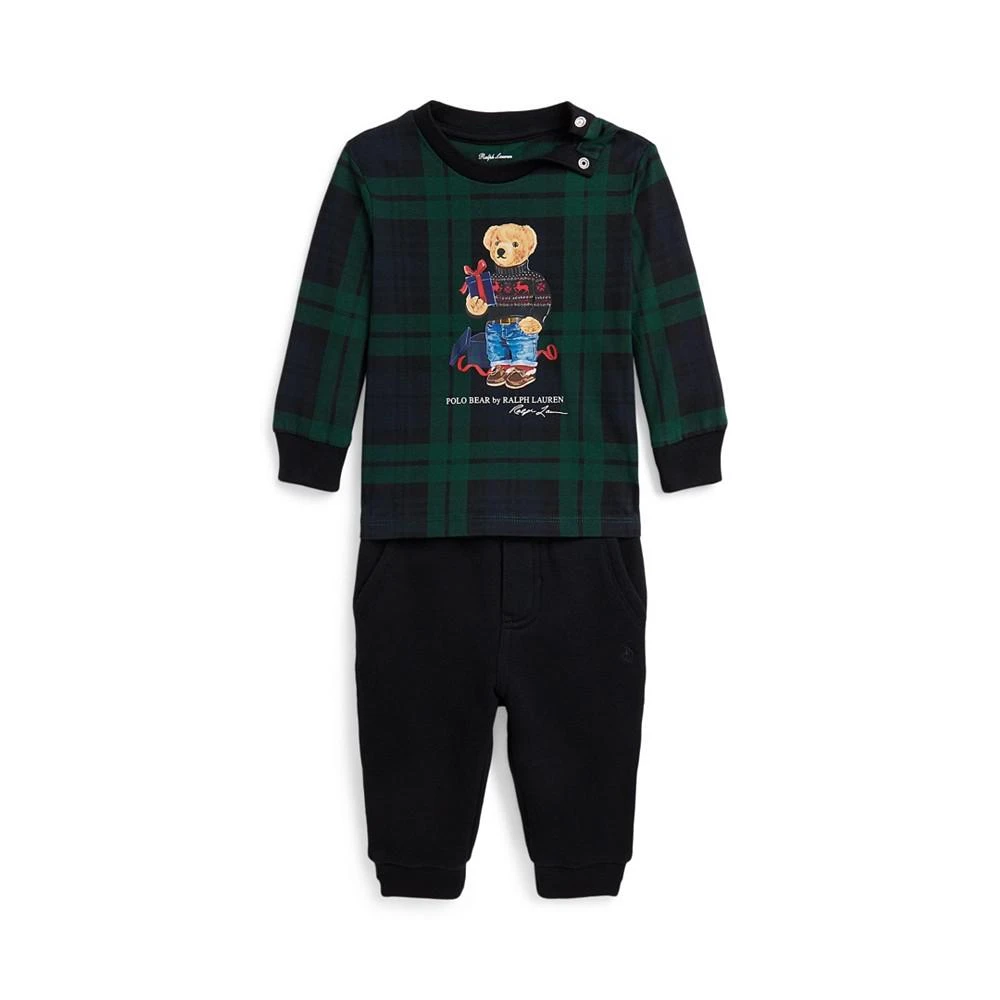 商品Ralph Lauren|Baby Boys Polo Bear Jersey T Shirt and Fleece Pant Set,价格¥564,第1张图片