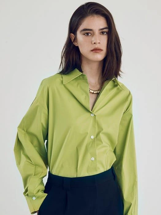 商品NUVO.10|Pin Tuck Sleeve Cotton Shirt Blouse,价格¥949,第1张图片详细描述