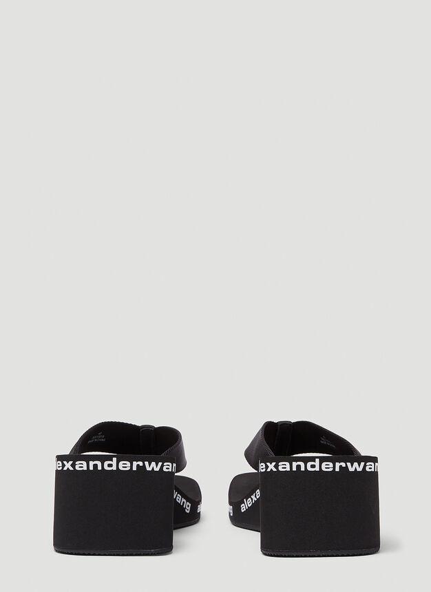 商品Alexander Wang|Logo Wedge Sandals in Black,价格¥1110,第6张图片详细描述