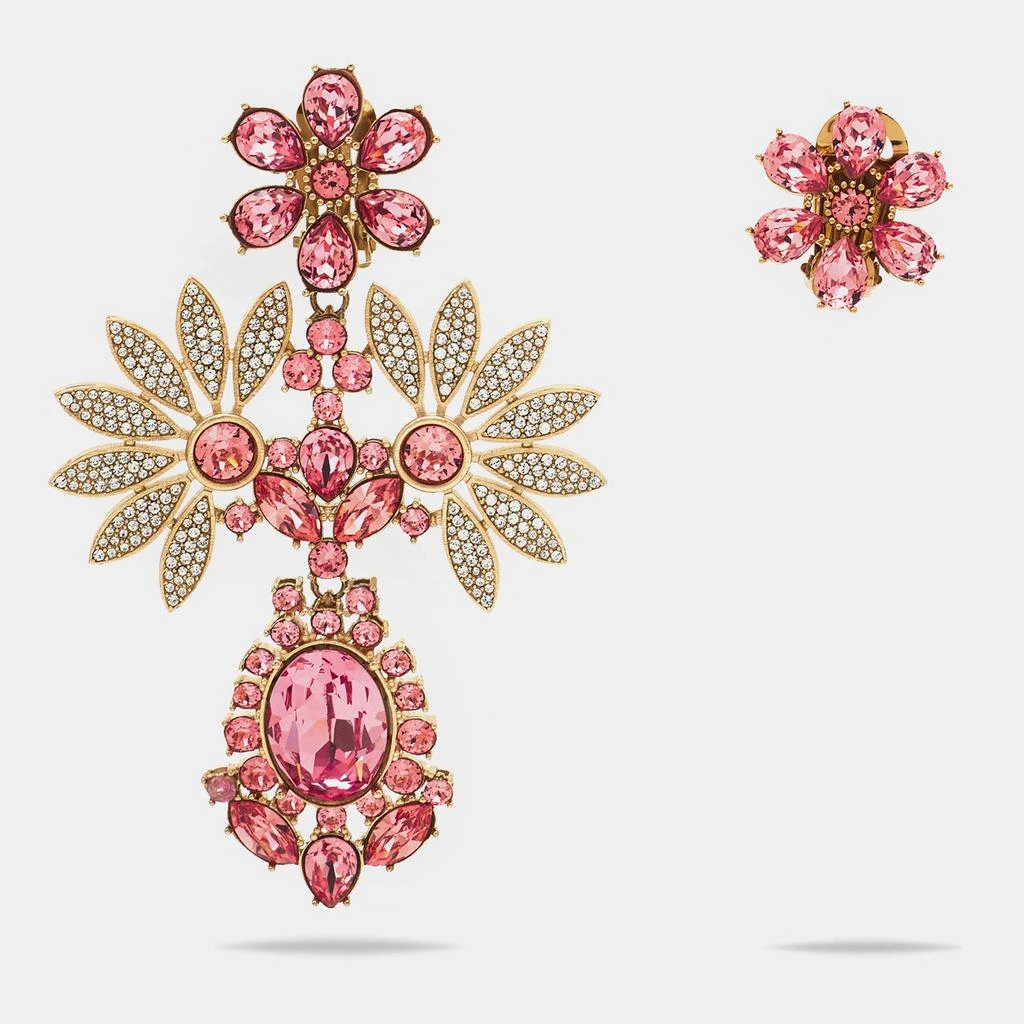 商品[二手商品] Burberry|Burberry Pink Floral Crystal Asymmetric Clip-on Earrings,价格¥1353,第1张图片