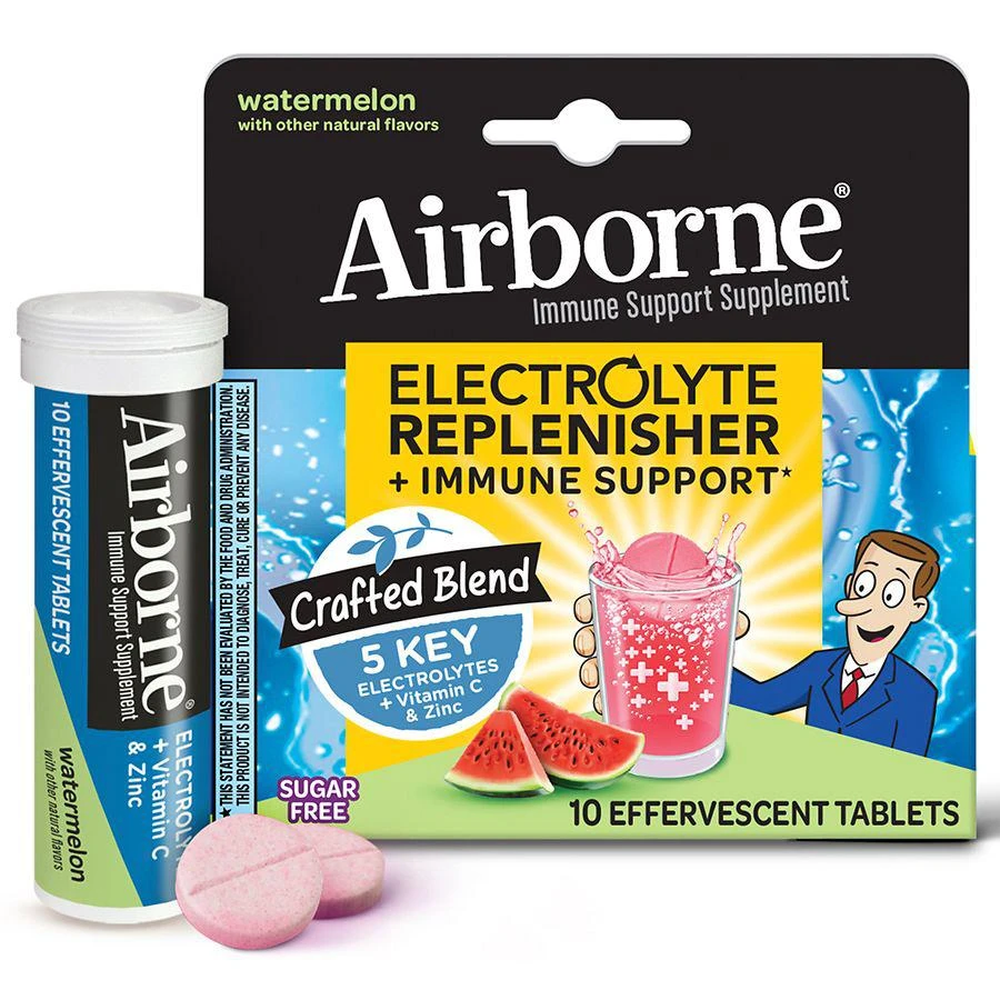 商品Airborne|Electrolyte Replenisher + Immune Support, Effervescent Tablets,价格¥56,第1张图片