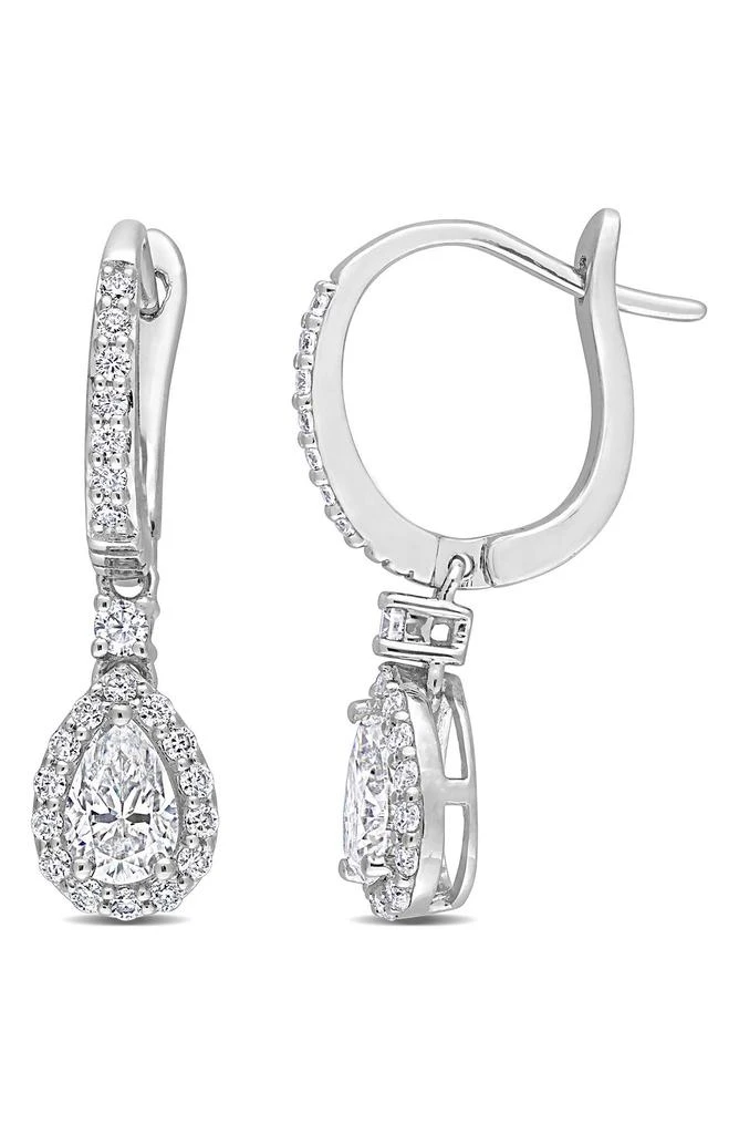 商品DELMAR|Sterling Silver Lab Created Moissanite Teardrop Huggie Hoop Earrings,价格¥1499,第1张图片