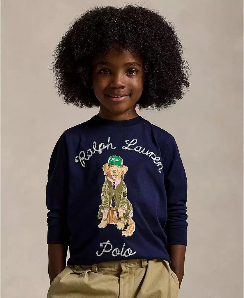 商品Ralph Lauren|Kid's Dog-Print Cotton Long-Sleeve T-shirt,价格¥281,第1张图片