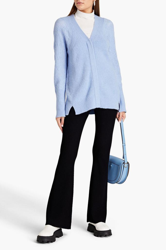 商品3.1 Phillip Lim|Ribbed and pointelle-knit alpaca-blend cardigan,价格¥1672,第2张图片详细描述