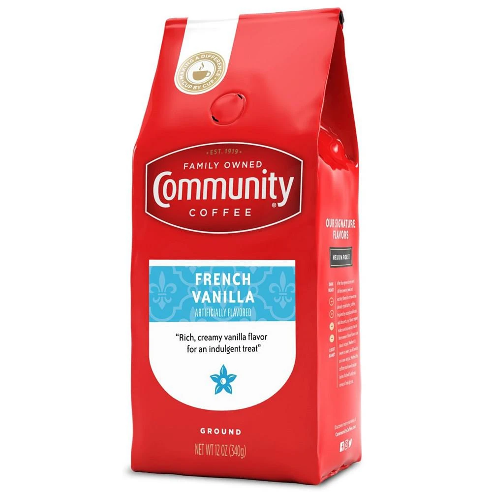 商品Community Coffee|French Vanilla Medium Roast Premium Ground Coffee, 12 Oz - 6 Pack,价格¥463,第3张图片详细描述