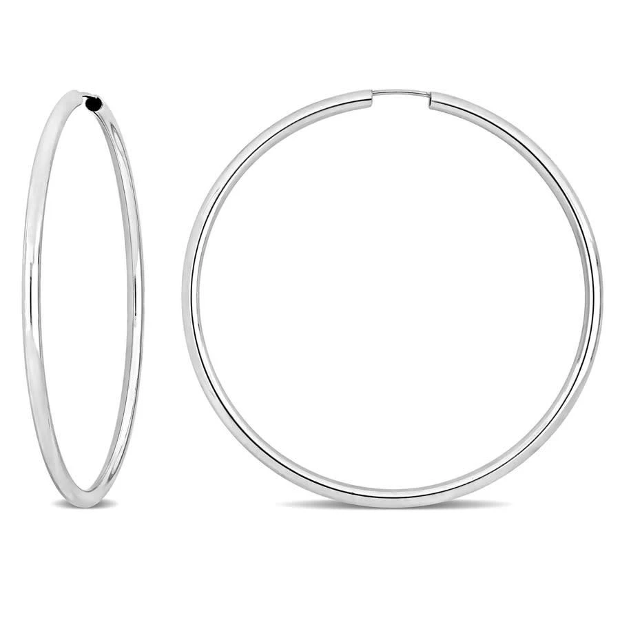 商品Amour|50mm Hoop Earrings in 14K White Gold,价格¥2785,第1张图片