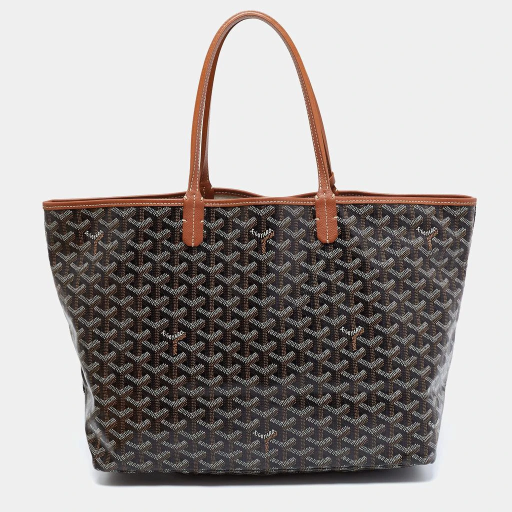 商品[二手商品] Goyard|Goyard Brown Goyardine Coated Canvas and Leather Saint Louis PM Tote,价格¥17626,第4张图片详细描述