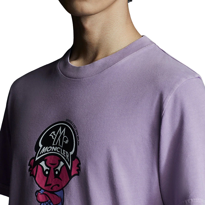 ��商品Moncler|【预售3-7天】Moncler/蒙克莱 22年早春新款 1952系列 男士紫罗兰色纯棉Genius图案短袖T恤H10928C000088390T62B,价格¥20100,第5张图片详细描述