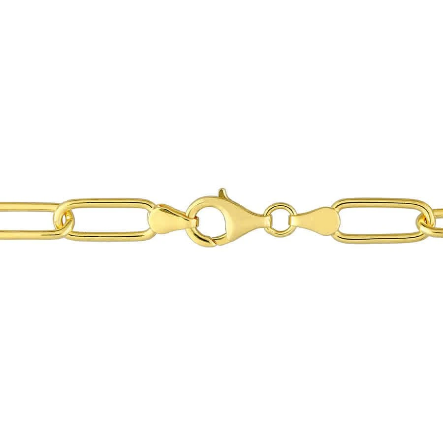 商品Amour|1/6CT TDW Men's Diamond 4-charm 6mm Oval Link Chain Bracelet In Yellow Plated Sterling Silver - 9 In.,价格¥1414,第2张图片详细描述