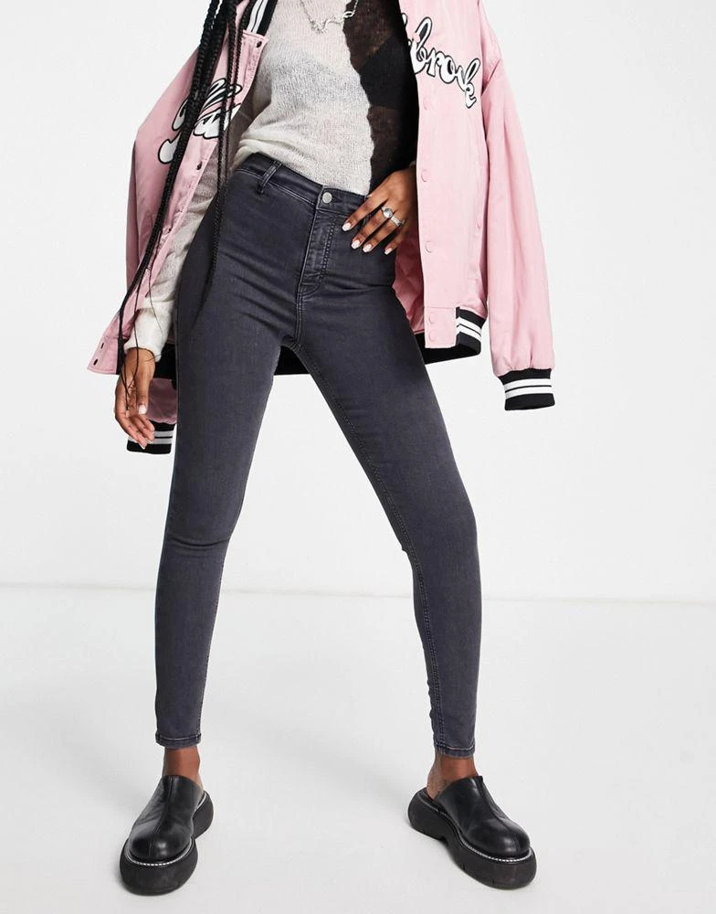 商品Topshop|Topshop high rise Joni jeans in washed black,价格¥252,第1张图片