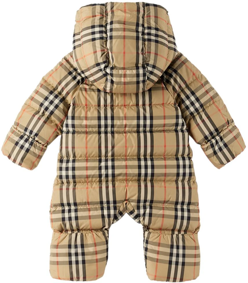 商品Burberry|Baby Beige Check Down Snowsuit,价格¥4743,第2张图片详细�描述