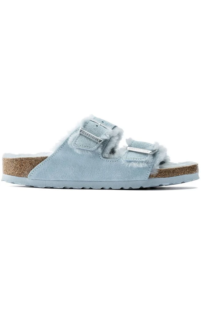 商品Birkenstock|(1021418) Arizona Shearling Sandals - Light Blue,价格¥640,第4张图片详细描述