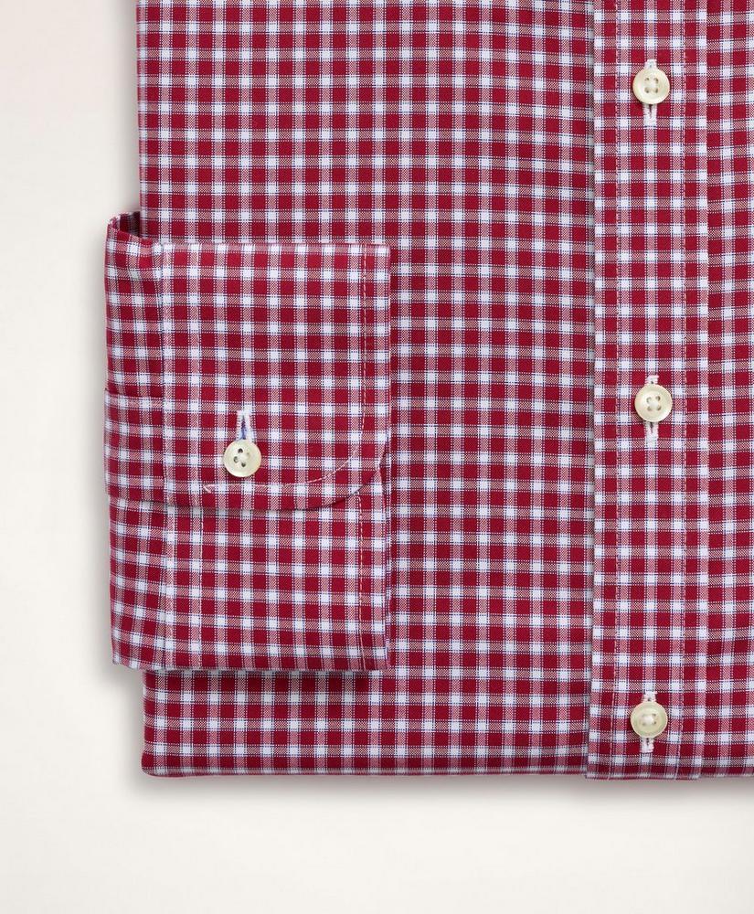 Stretch Regent Regular-Fit Dress Shirt, Non-Iron Pinpoint Oxford Button Down Collar Gingham商品第4张图片规格展示