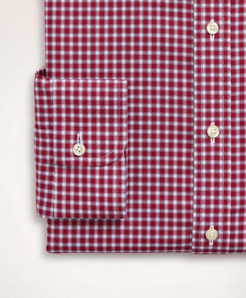 商品Brooks Brothers|Stretch Regent Regular-Fit Dress Shirt, Non-Iron Pinpoint Oxford Button Down Collar Gingham,价格¥880,第6张图片详细描述